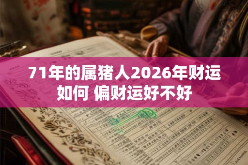 71年的属猪人2026年财运如何 偏财运好不好