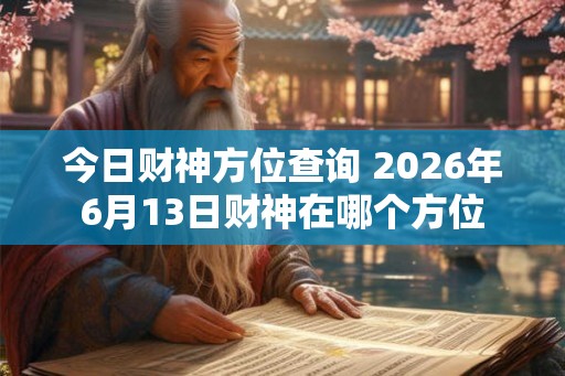 今日财神方位查询 2026年6月13日财神在哪个方位 今日财神方位查询 2026年6月13日财神在哪个方位