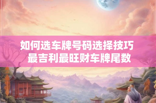 如何选车牌号码选择技巧  最吉利最旺财车牌尾数