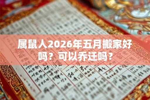 属鼠人2026年五月搬家好吗?可以乔迁吗? 属鼠人2026年五月搬家好吗?可以乔迁吗?