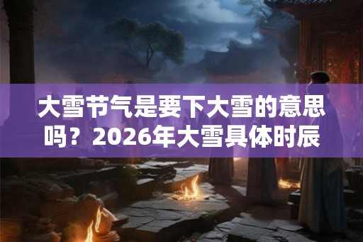 大雪节气是要下大雪的意思吗？2026年大雪具体时辰是几点几分？