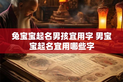 兔宝宝起名男孩宜用字 男宝宝起名宜用哪些字