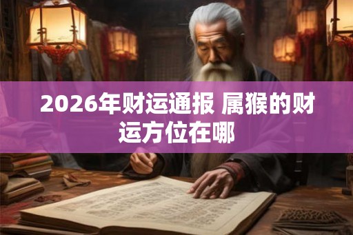 2026年财运通报 属猴的财运方位在哪 2026年财运通报 属猴的财运方位在哪