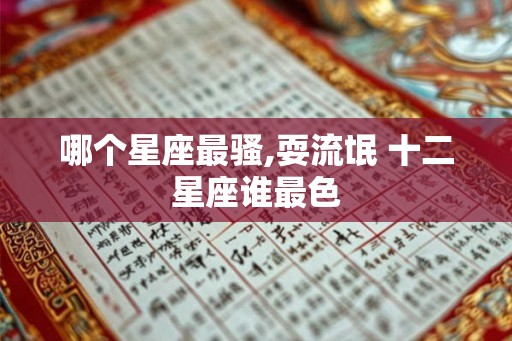 哪个星座最骚,耍流氓 十二星座谁最色