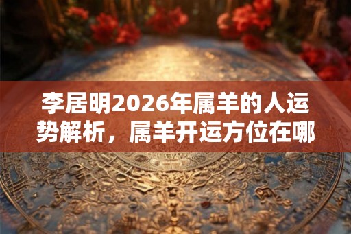 李居明2026年属羊的人运势解析，属羊开运方位在哪？
