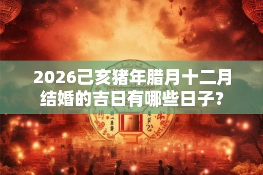 2026己亥猪年腊月十二月结婚的吉日有哪些日子？