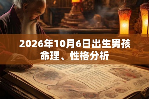 2026年10月6日出生男孩命理、性格分析