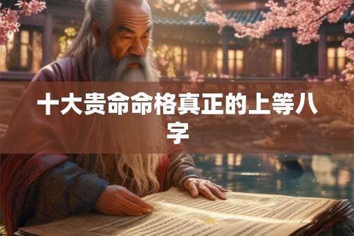 十大贵命命格真正的上等八字