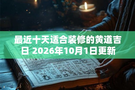 最近十天适合装修的黄道吉日 2026年10月1日更新