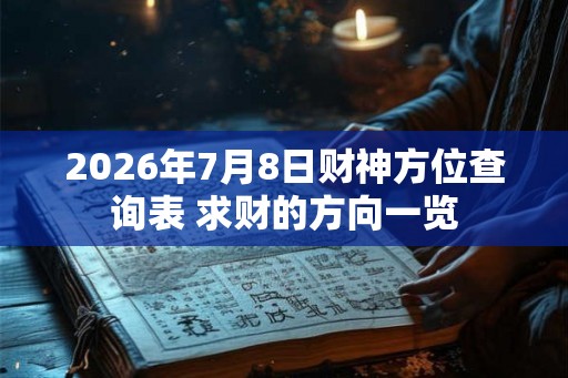 2026年7月8日财神方位查询表 求财的方向一览