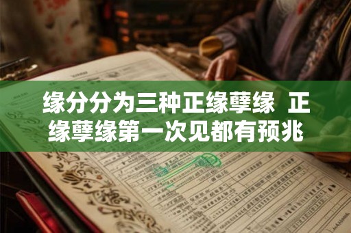 缘分分为三种正缘孽缘  正缘孽缘第一次见都有预兆