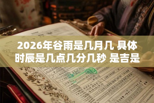 2026年谷雨是几月几 具体时辰是几点几分几秒 是吉是凶