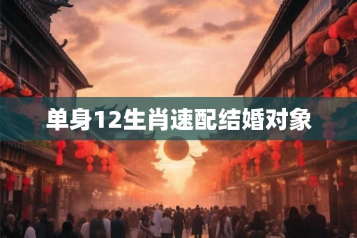 单身12生肖速配结婚对象 单身12生肖速配结婚对象