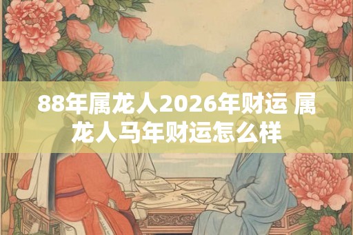88年属龙人2026年财运 属龙人马年财运怎么样