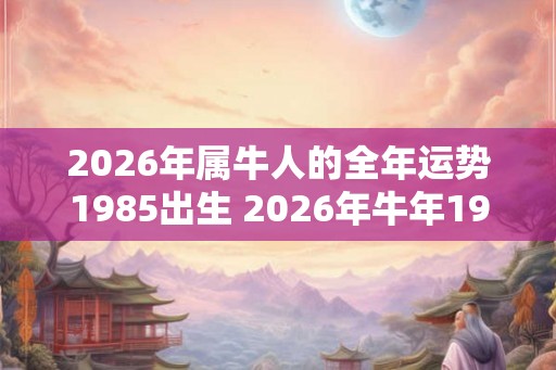 2026年属牛人的全年运势1985出生 2026年牛年1985出生者全年运势如何