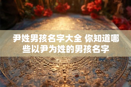 尹姓男孩名字大全 你知道哪些以尹为姓的男孩名字