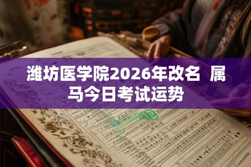 潍坊医学院2026年改名  属马今日考试运势