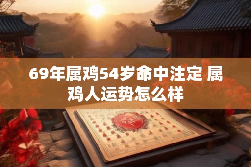 69年属鸡54岁命中注定 属鸡人运势怎么样