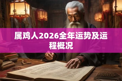 属鸡人2026全年运势及运程概况