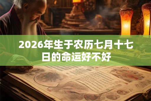 2026年生于农历七月十七日的命运好不好