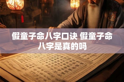 假童子命八字口诀 假童子命八字是真的吗