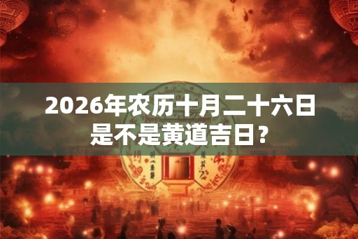 2026年农历十月二十六日是不是黄道吉日？