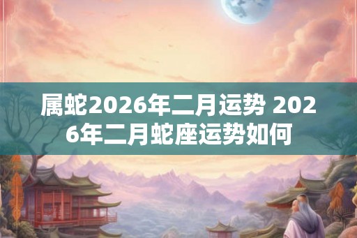 属蛇2026年二月运势 2026年二月蛇座运势如何 属蛇2026年二月运势 2026年二月蛇座运势如何