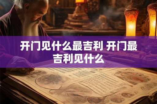 开门见什么最吉利 开门最吉利见什么