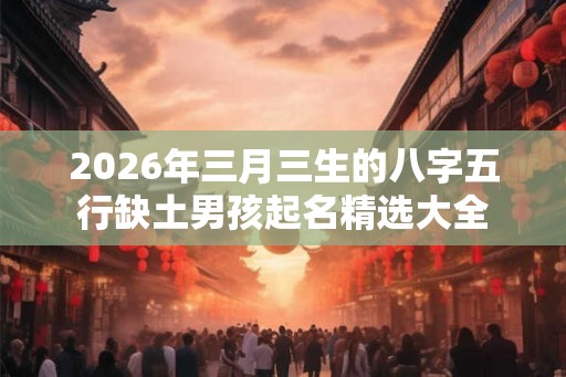 2026年三月三生的八字五行缺土男孩起名精选大全