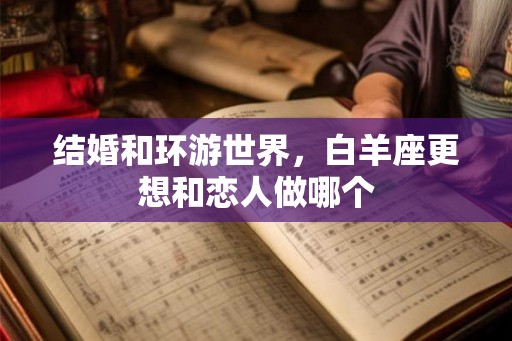 结婚和环游世界，白羊座更想和恋人做哪个