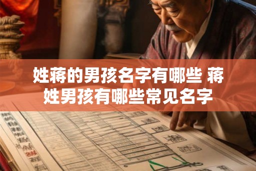 姓蒋的男孩名字有哪些 蒋姓男孩有哪些常见名字