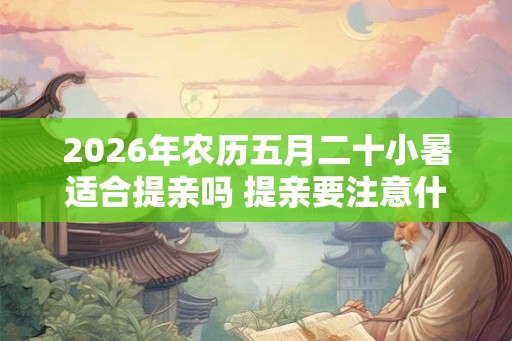 2026年农历五月二十小暑适合提亲吗 提亲要注意什么