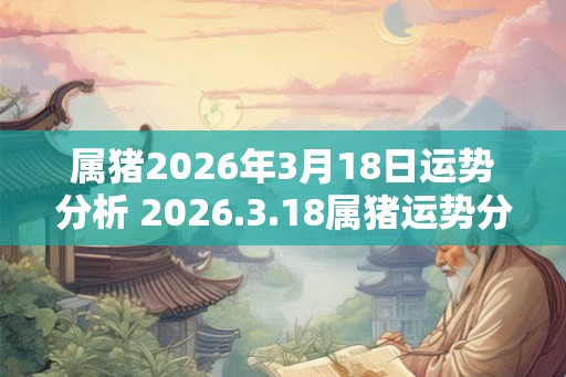 属猪2026年3月18日运势分析 2026.3.18属猪运势分析 属猪2026年3月18日运势分析 2026.3.18属猪运势分析