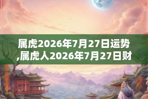 属虎2026年7月27日运势,属虎人2026年7月27日财运,生肖虎2026年7月27日运势