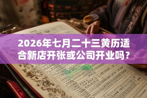 2026年七月二十三黄历适合新店开张或公司开业吗？