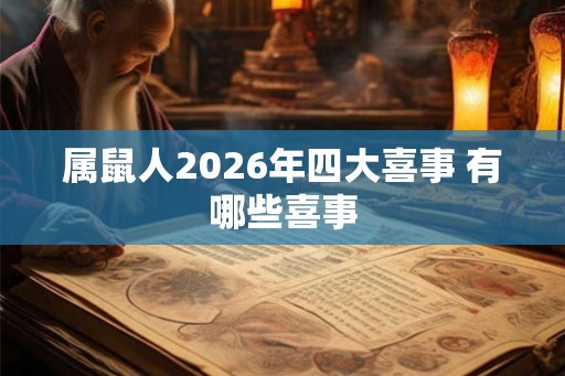 属鼠人2026年四大喜事 有哪些喜事