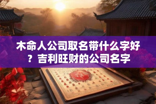 木命人公司取名带什么字好？吉利旺财的公司名字