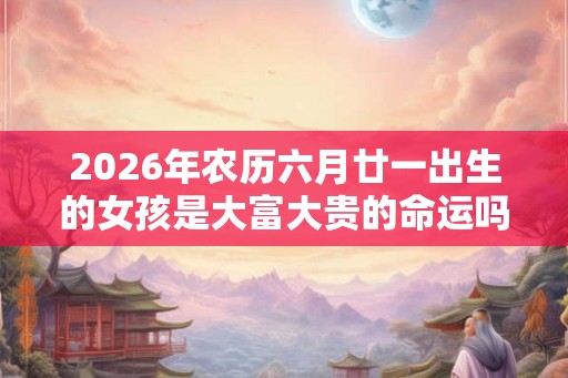 2026年农历六月廿一出生的女孩是大富大贵的命运吗