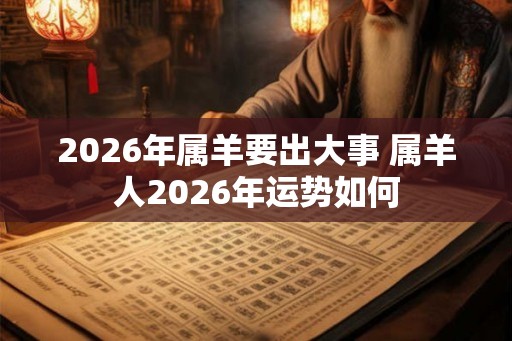 2026年属羊要出大事 属羊人2026年运势如何