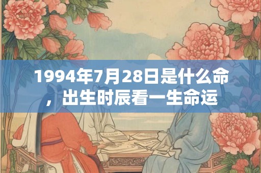 1994年7月28日是什么命，出生时辰看一生命运