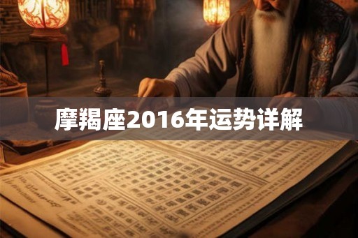 摩羯座2016年运势详解