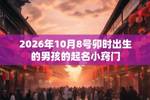 2026年10月8号卯时出生的男孩的起名小窍门