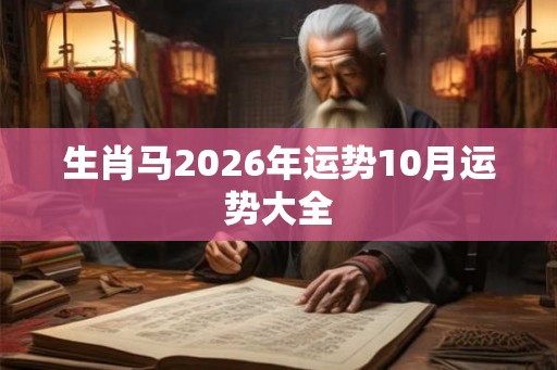生肖马2026年运势10月运势大全 生肖马2026年运势10月运势大全