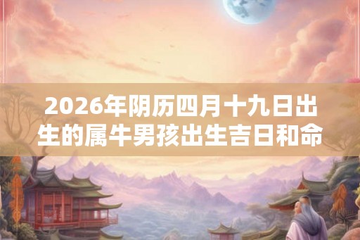 2026年阴历四月十九日出生的属牛男孩出生吉日和命运查询