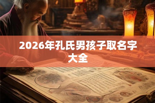 2026年孔氏男孩子取名字大全