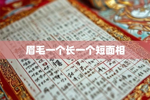 眉毛一个长一个短面相
