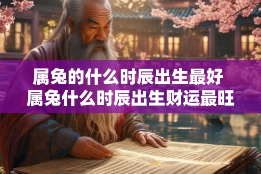 属兔的什么时辰出生最好 属兔什么时辰出生财运最旺