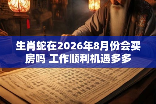 生肖蛇在2026年8月份会买房吗 工作顺利机遇多多