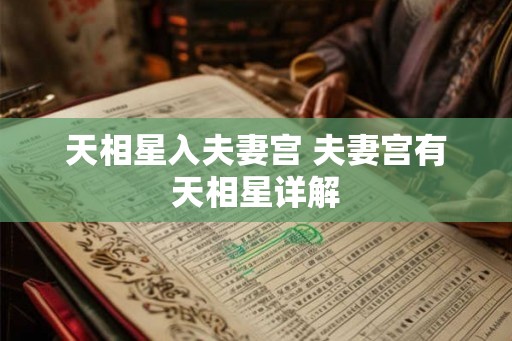 天相星入夫妻宫 夫妻宫有天相星详解