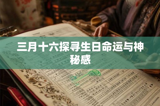 三月十六探寻生日命运与神秘感